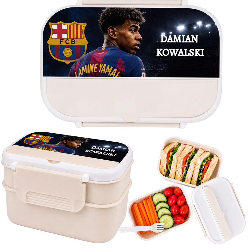 Personalizowany pojemnik na lunch Lamine Yamal z imieniem i nazwiskiem – śniadaniówka 1200 ml