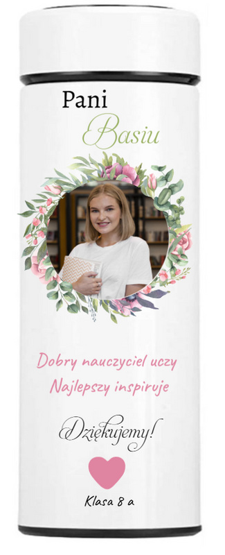 Kubek termiczny wyświetlacz LED personalizowany nadruk UV dla nauczyciela
